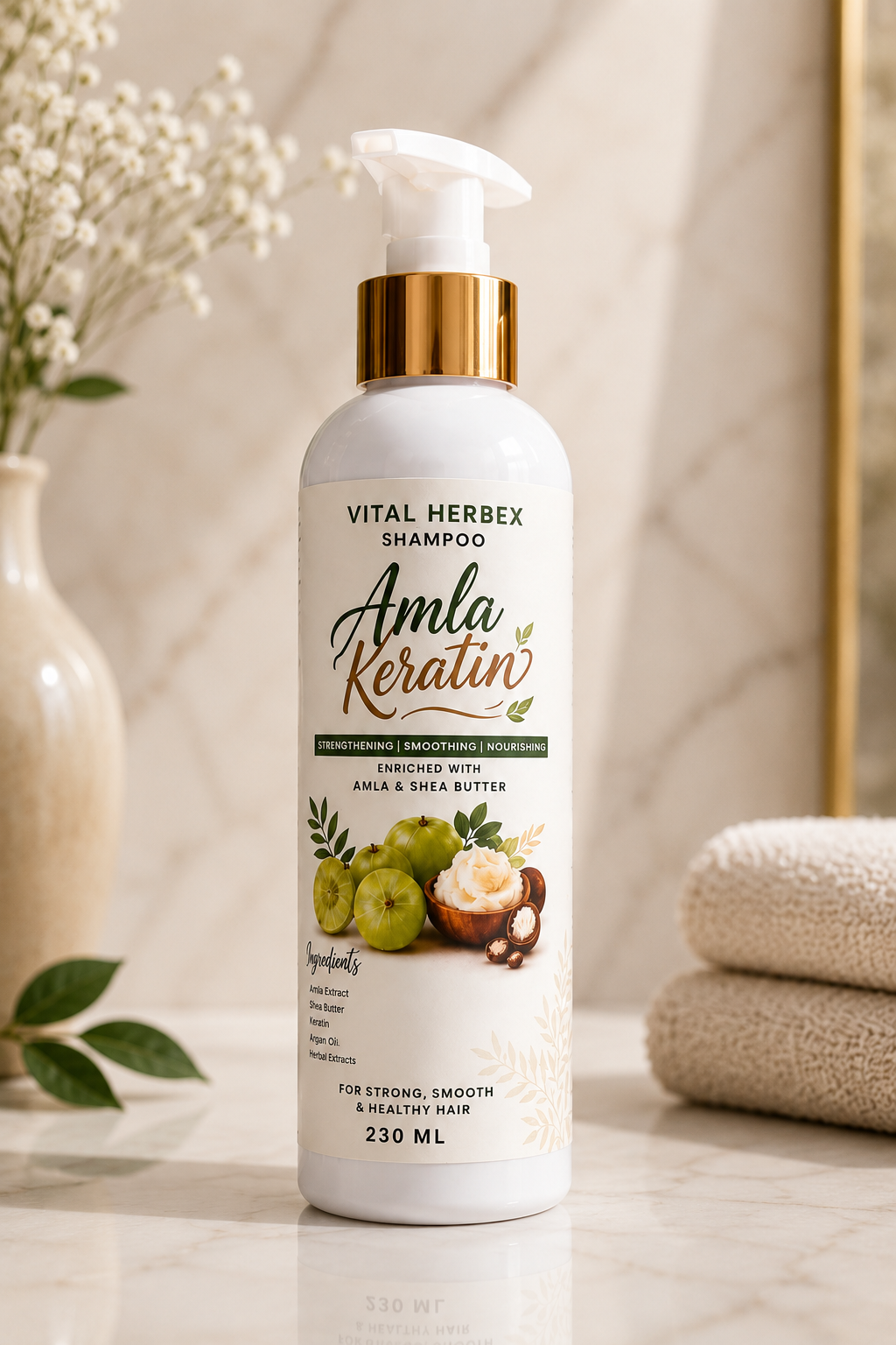 AMLA KERATIN Shampoo | Herbal Hair Fall Control Shampoo (230ml)
