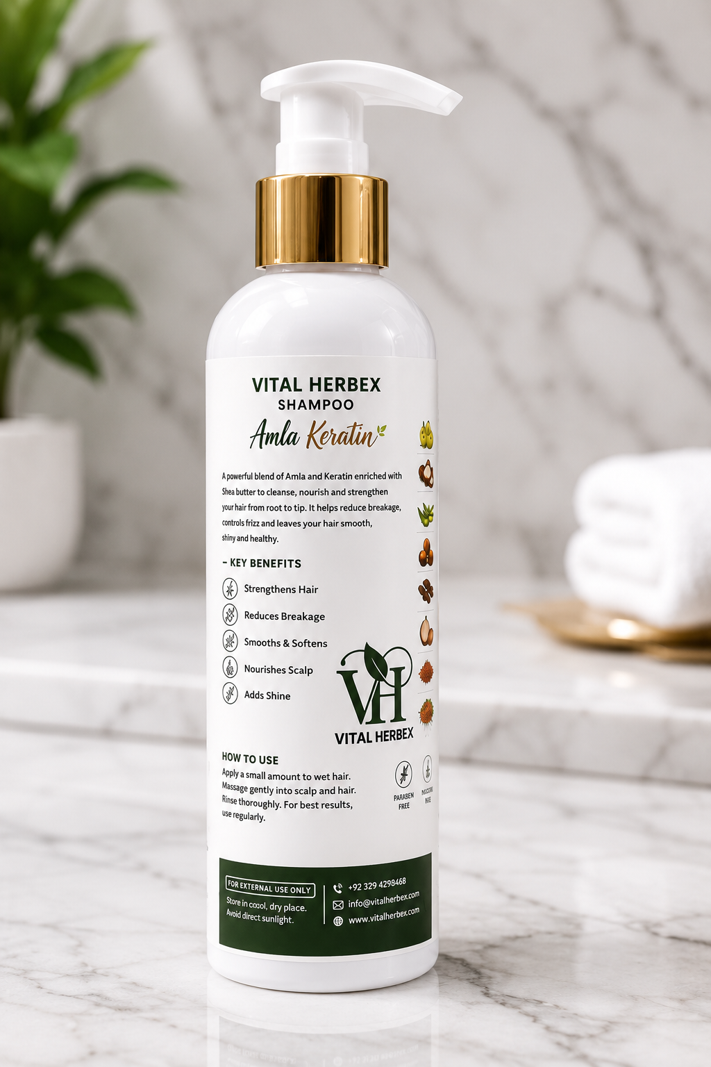 AMLA KERATIN Shampoo | Herbal Hair Fall Control Shampoo (230ml)