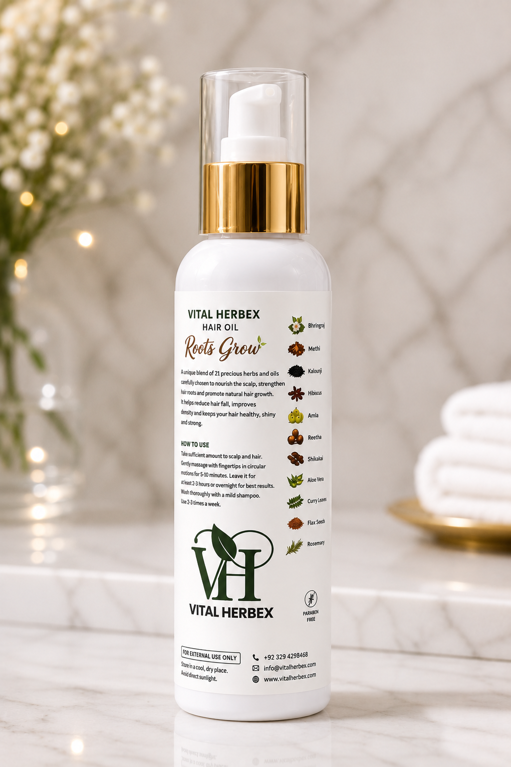 ROOTS GROW Hair Oil | Herbal Hair Growth & Hair Fall Care (150ml)